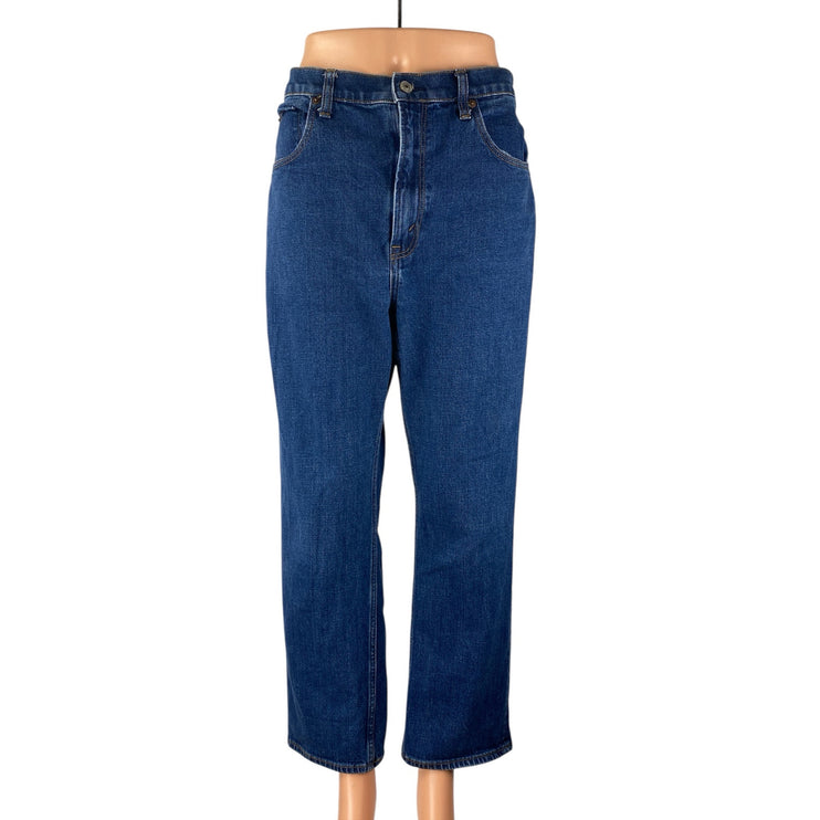 Abercrombie & Fitch Ankle Straight Blue Ultra High Rise Straight Denim Jeans 31