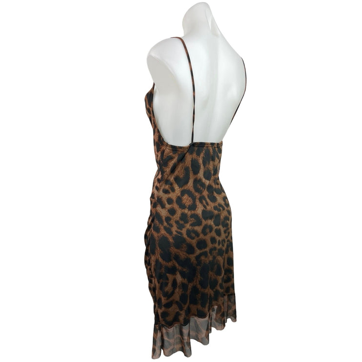 PrettyLittleThing Women's Multicolor Animal Print Camisole Tank Mini Dress Sz 12