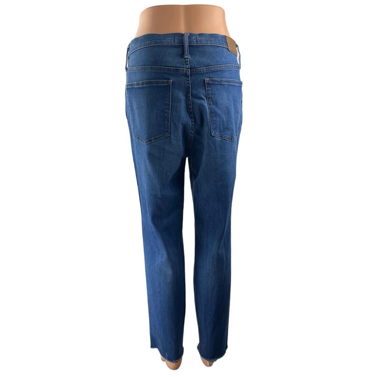 Madewell Women's Blue 10" High Rise Button Fly Skinny Crop Denim Jeans Pants 32
