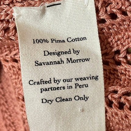 Savannah Morrow Mirana Pink Brown Crochet Knit High Waist Pencil Mini Skirt S