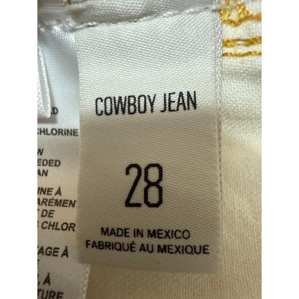 Urban Outfitters BDG White Distressed High Waist Flared Cowboy Denim Jeans Sz 28