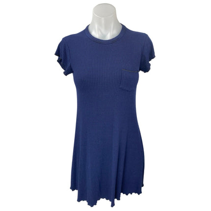 Urban Outfitters BDG Blue Knit Short Sleeve Pocket Mini T-shirt A-Line Dress M