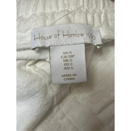 House of Harlow 1960 White Linen Drawstring High Rise Paperbag Shorts Size S