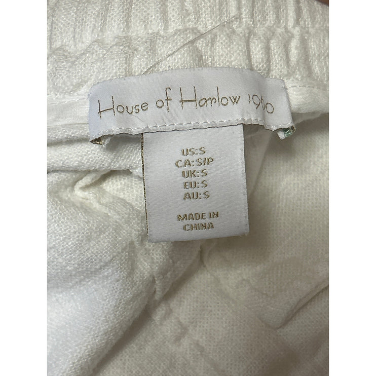 House of Harlow 1960 White Linen Drawstring High Rise Paperbag Shorts Size S