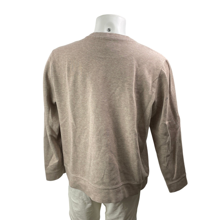 Alphatauri Mens Beige Long Sleeve Crew Neck Pocket Cotton Sweatshirt Top Size XL