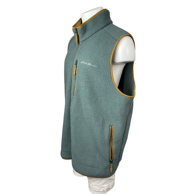 Eddie Bauer Quest 300 Sherpa Fleece Green Body Warmer Gilet Vest Sweater Top XXL