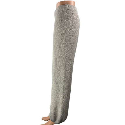 SKIMS Women's Gray High Rise Knit Textured Straight Leg Lounge Trouser Pants S/M