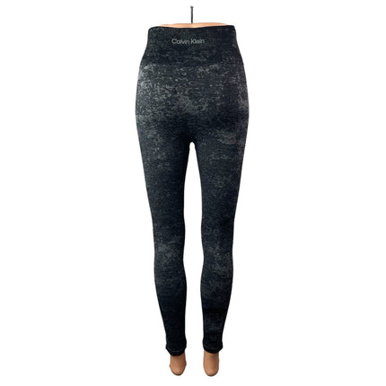 Calvin Klein Black Gray High Waist Skinny Activewear Yoga Leggings Pants Size M