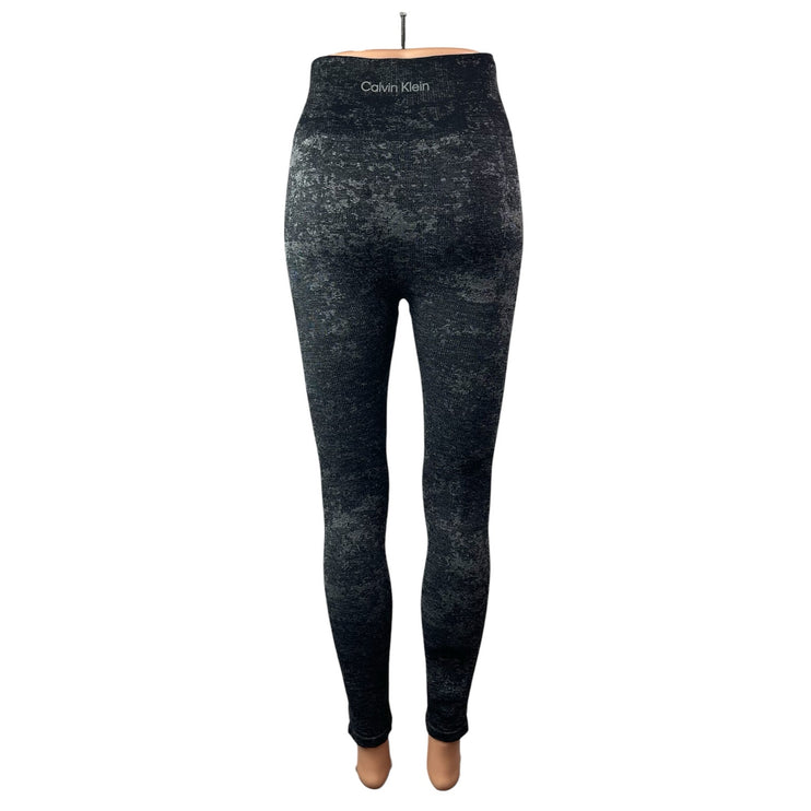 Calvin Klein Black Gray High Waist Skinny Activewear Yoga Leggings Pants Size M