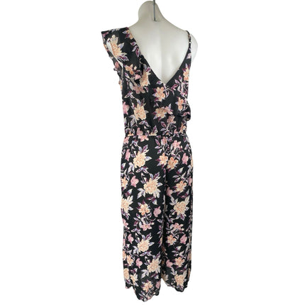Xhilaration Multicolor Floral Ruffle Faux Wrap Sleeveless Wide Leg Jumpsuit M