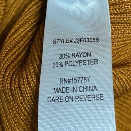 Love Always Brown Rib Knit Cutout Keyhole Long Sleeve Mini Sweater Dress Size M