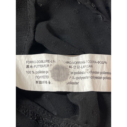 Zara Womens Black Texture Dot Ruffle Button Up Long Sleeve Peasant Blouse Top XS