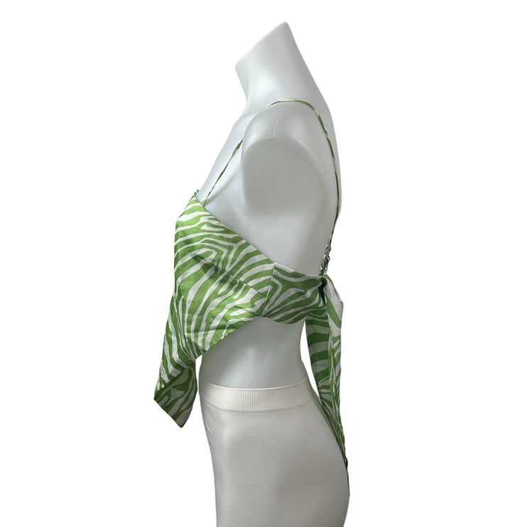 Princess Polly Miss Lexi Green Zebra Sleeveless Square Neck Bandana Tank Top 8