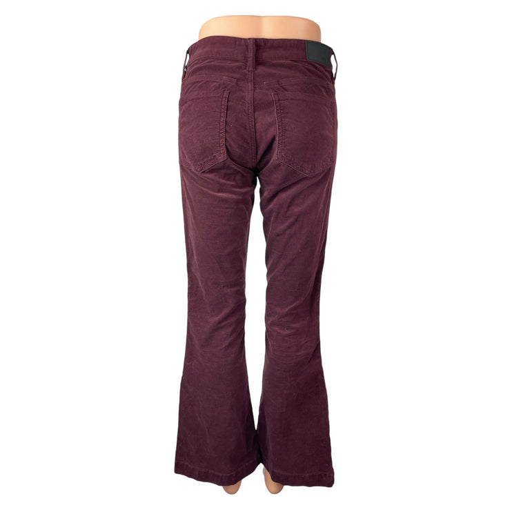 Mavi Sydney Womens Red Maroon Mid Rise Flared Bootcut Trousers Pants Size 25/30