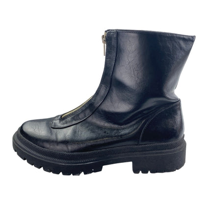 Abercrombie & Fitch Laana Women's Black Leather Round Toe Zipper Boots Size 10