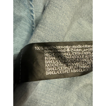 Zara Blue Chambray Denim Button Down Long Sleeve Pockets Shirt Jean Jacket Sz XL