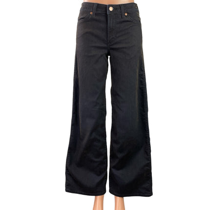 Wrangler Women's Black High Rise Wide Leg Baggy Palazzo Denim Jeans Size 24x32