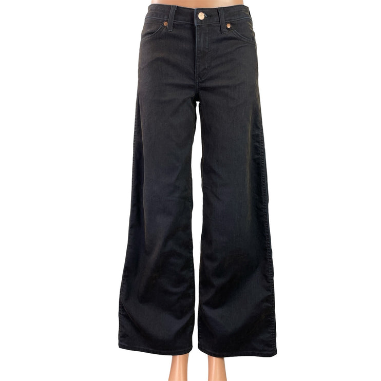 Wrangler Women's Black High Rise Wide Leg Baggy Palazzo Denim Jeans Size 24x32