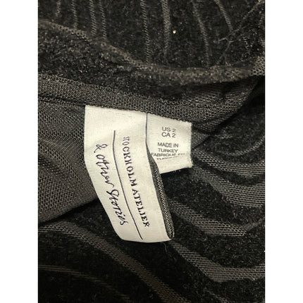 & Other Stories Black Long Sleeve Marble Crew Neck A Line Mini Dress Size 2