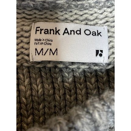 Frank and Oak Women's Gray Wool Checkered Gingham Long Sleeve Sweater Top Sz M