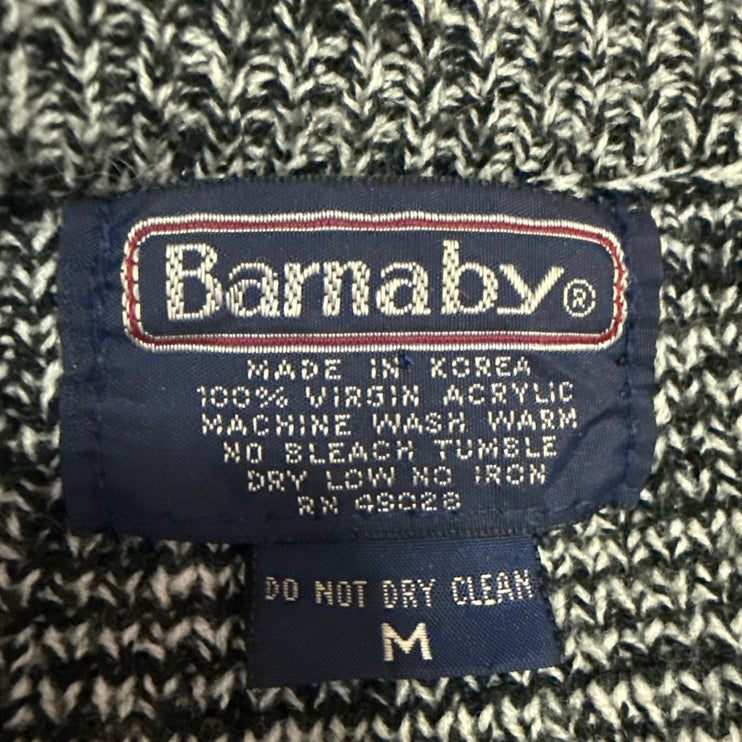 Barnaby Black Snake Animal Print Knit Long Sleeve Button Cardigan Sweater Top M