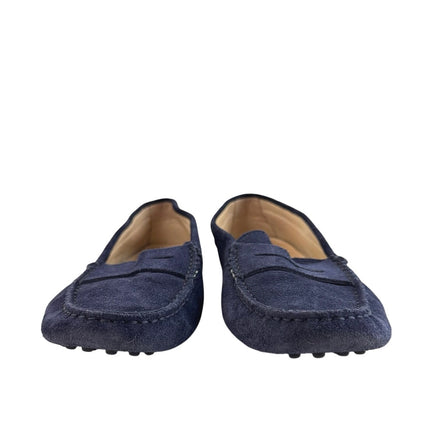 Tod's Gommino Women's Blue Suede Low Top Slip On Flats Loafers Shoes Size US 6