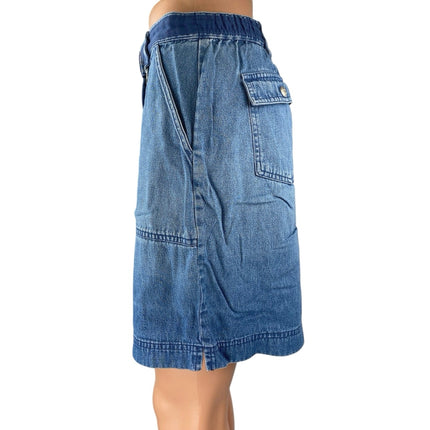 Karen Scott Women's Blue High Waisted Casual Denim Jeans Bermuda Shorts Size 6P