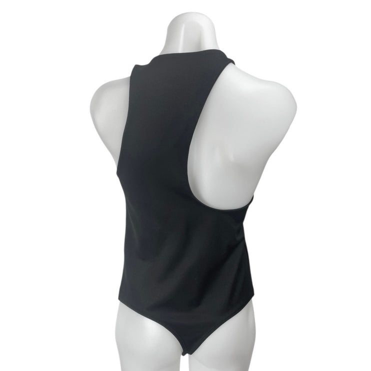Abercrombie & Fitch Black Sleeveless High Neck Racerback Tank Bodysuit Top Sz M
