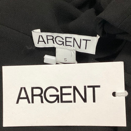 NEW Argent Crosby Black Viscose Wool Crepe Long Sleeve Blouson Maxi Dress Size S