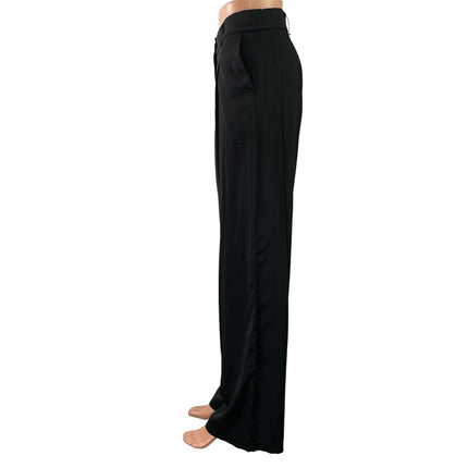 Princess Polly Black High Waist Pleated Straight Tailored Trouser Dress Pants 6