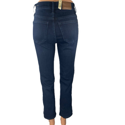 NEW Madewell Stovepipe Women's Blue High Waisted Straight Denim Jeans Pants 24