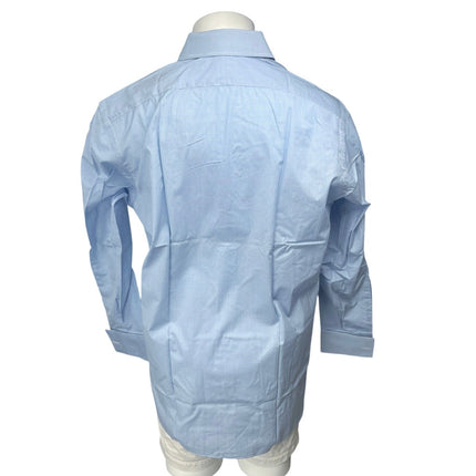 Vintage Geneva Blue Gingham Check Long Sleeve Button Down Dress Shirt Top Size S