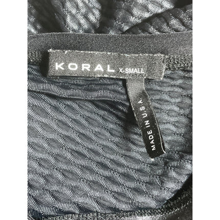 Koral Aerate Netz Black Geometric Yoga Athletic Activewear Muscle Tank Top Sz XS