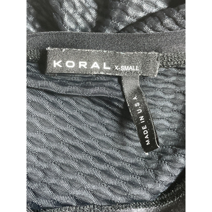 Koral Aerate Netz Black Geometric Yoga Athletic Activewear Muscle Tank Top Sz XS