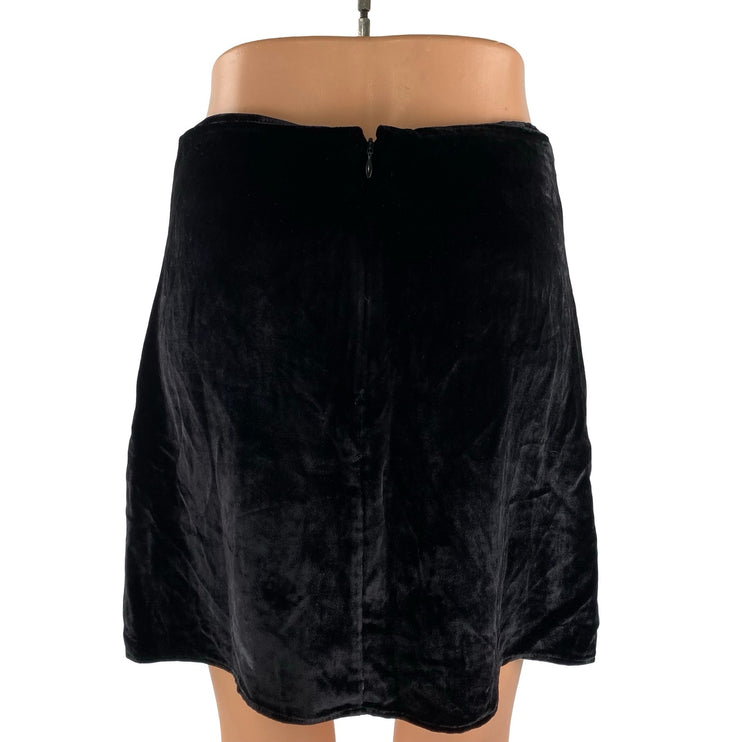 Reformation Harri Womens Black Velvet Velour Knot High Rise Mini Bodycon Skirt 6