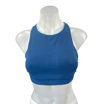 Lululemon Blue Strappy Cross Back Sleeveless Yoga Athletic Sports Bra Crop Top 8