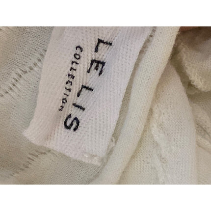 Le lis Women's White Textured Mock Neck Long Sleeve Blouse Crop Top Size S