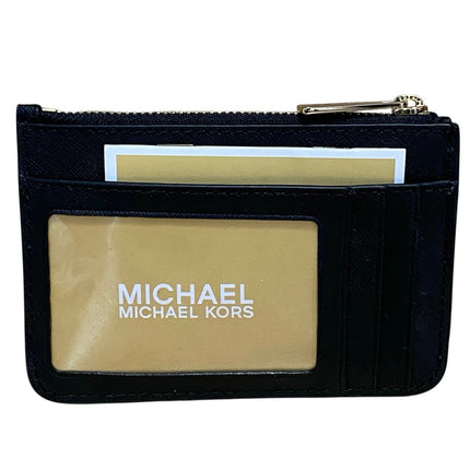 NEW Michael Kors Jet Set Travel Black Zip Card Coin Purse Pouch Wallet OS