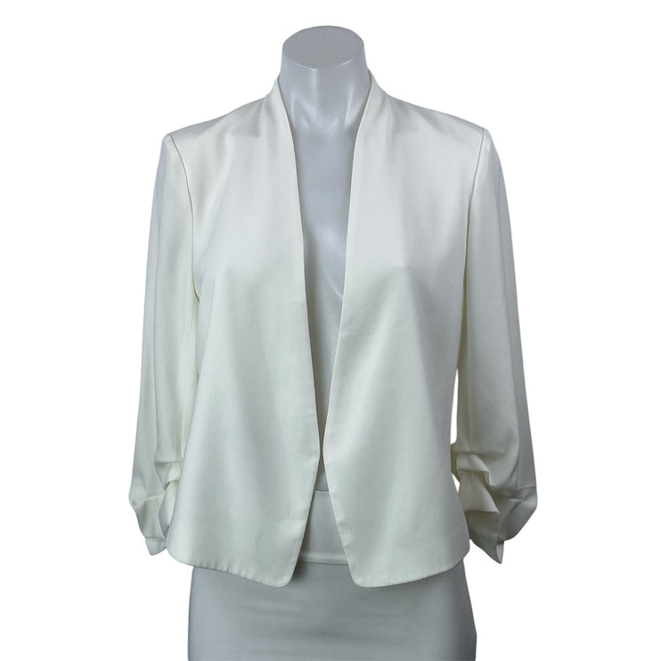 Aritzia Babaton Power Waist White Crepe Slim Fit Open Blazer Coat Jacket Size 4