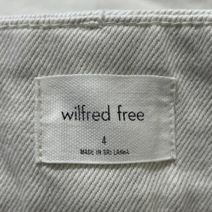 Aritzia Wilfred Free Women's White High Waisted Mom Cargo Denim Jeans Size 4
