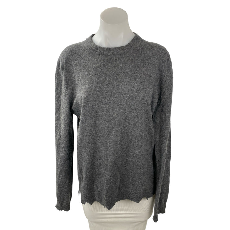 Zadig & Voltaire 100% Cashmere Uneven Hem Long Sleeve Sweatshirt Sweater Top S