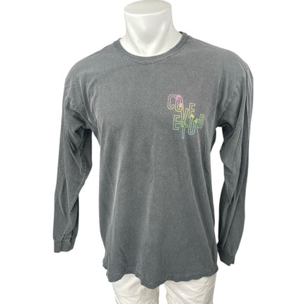Comfort Colors Men's Gray Crew Neck Long Sleeve Graphic Sweatshirt Sweater Top L