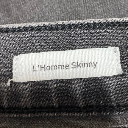 Frame L'Homme Womens Black Gray Mid Rise Skinny Straight Denim Jeans Pants Sz 29