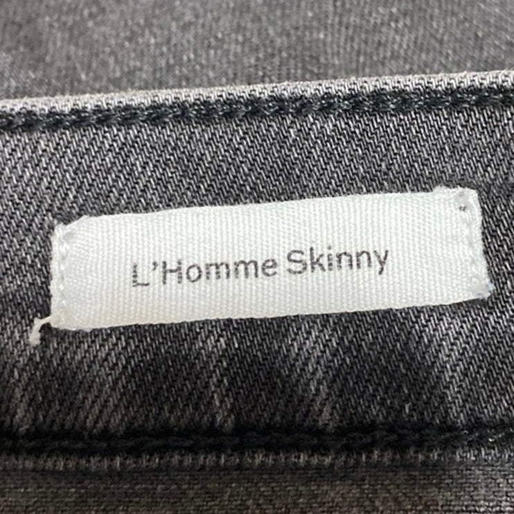 Frame L'Homme Womens Black Gray Mid Rise Skinny Straight Denim Jeans Pants Sz 29