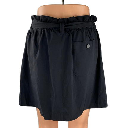 Athleta Skyline Womens Black Yoga Gym Athletic Activewear Paperbag Skort Skirt 8