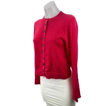 Madewell Women's Pink Crew Neck Long Sleeve Button Down Cardigan Sweater Top XS