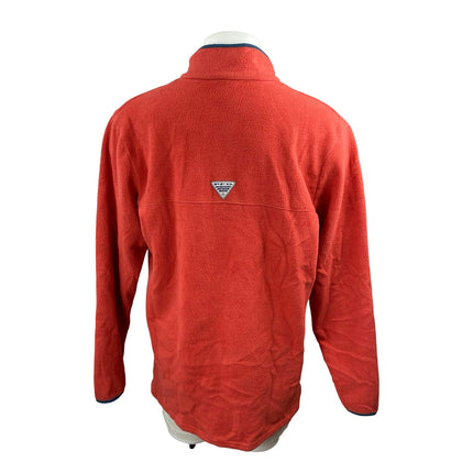 Columbia Steens Mountain Half Snap Fleece Men's Coral Sherpa Sweater Top Size XL