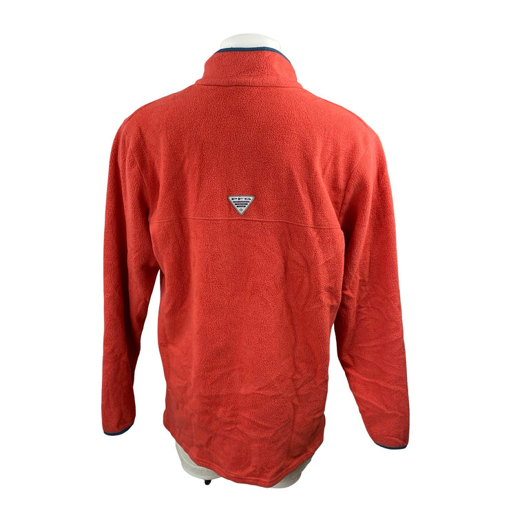 Columbia Steens Mountain Half Snap Fleece Men's Coral Sherpa Sweater Top Size XL