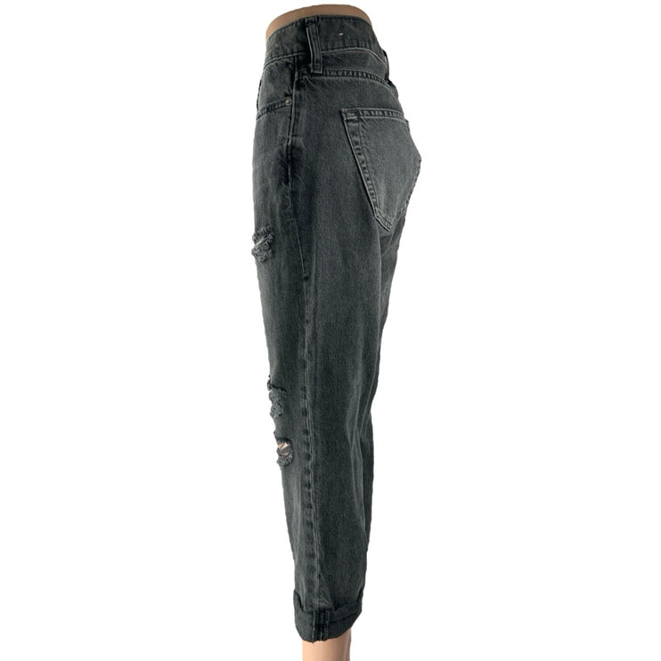 Abercrombie & Fitch Langdon Men's Black Distressed Straight Denim Jeans Size 30