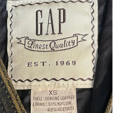 GAP Women's Brown Sleeveless 100% Leather V-neck Button Down Vest Top Size XS